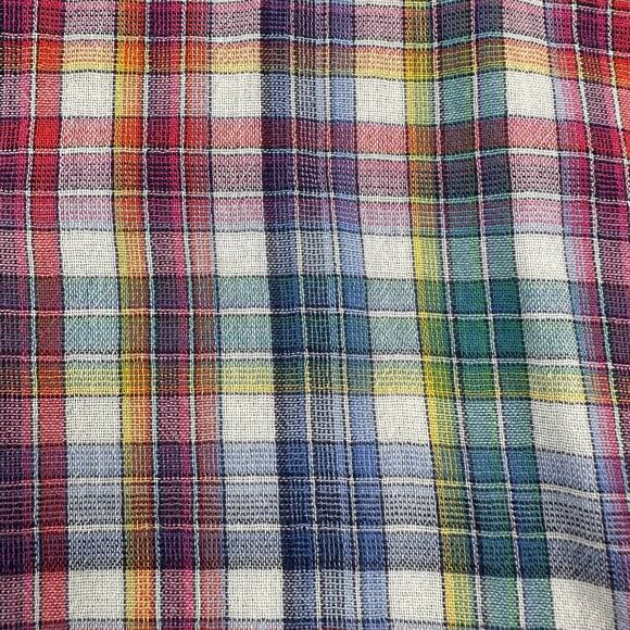 Carbon2Cobalt Shirt Mens XXL Multicolor Rainbow Plaid Cotton Button Up Casual - Picture 5 of 7